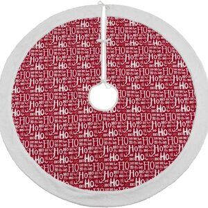 Red and White Ho Ho Ho Christmas Tree Skirt - 56" Round